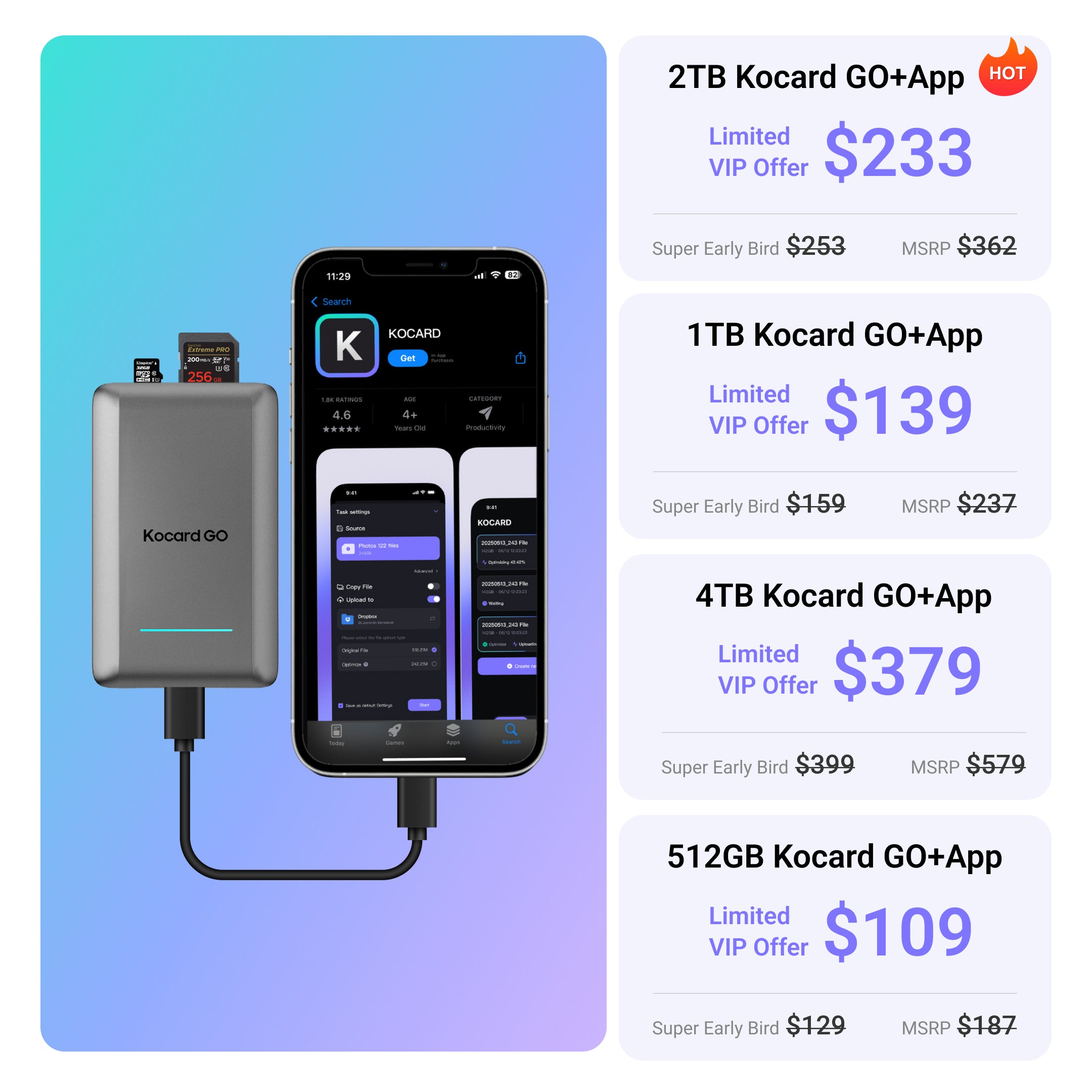 $10 KOCARD Deposit Reservation